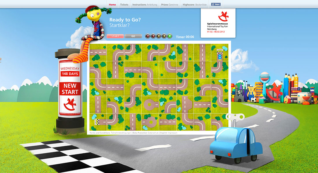 Ein Screenshot vom Onlinespiel für die Spielwarenmesse Nürnberg 2012