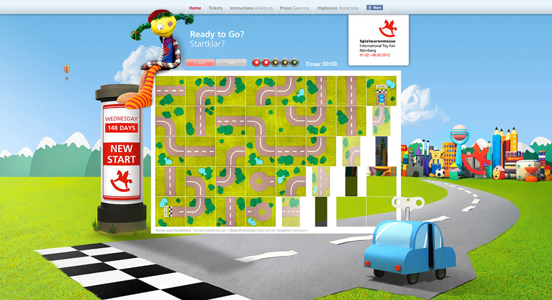 Ein Screenshot vom Onlinespiel für die Spielwarenmesse Nürnberg 2012